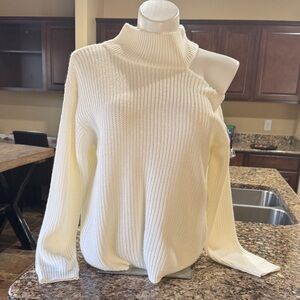 Vine & Love Off-Shoulder Ivory Sweaters